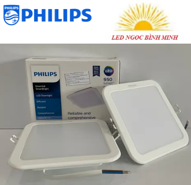 Đèn led âm trần vuông DN027B G3 LED9 9W L125 Philips
