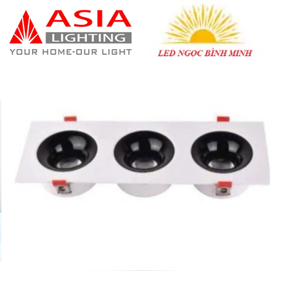 Đèn Âm Trần Vuông Trắng Chóa đen Asia Lighting AVCD